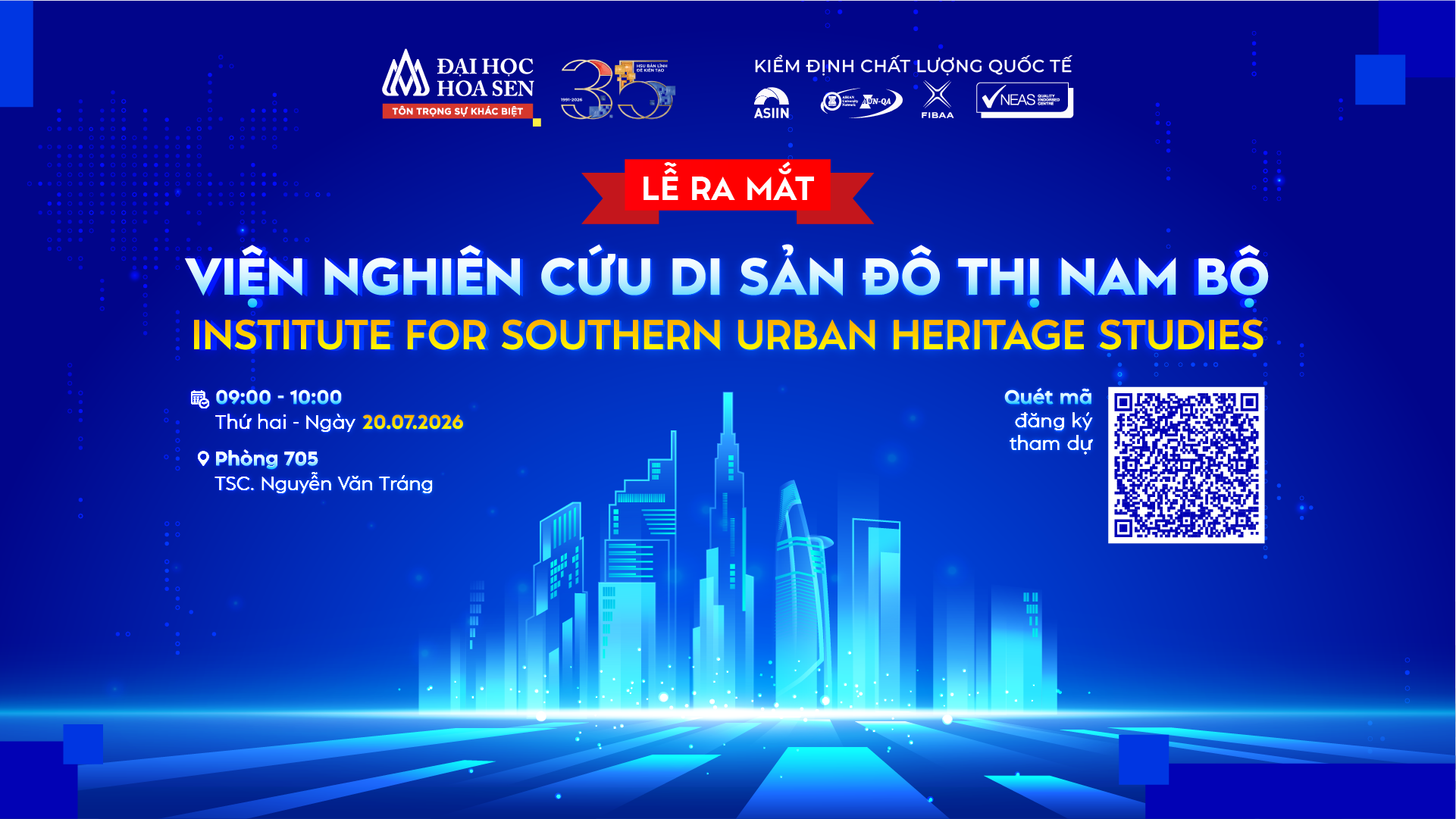 Trường Đại học Hoa Sen ra mắt Viện Nghiên cứu Di sản Đô thị Nam Bộ (HSU–SUHE)